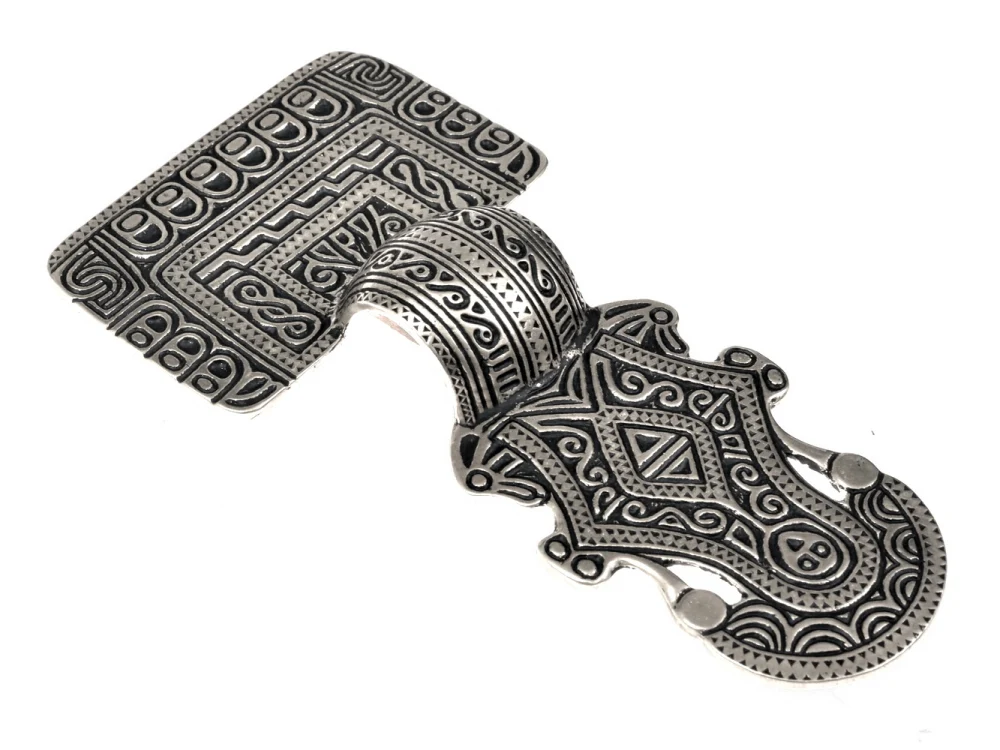Germaanse boogfibula van Nordendorf I, met runeninscriptie, verzilverd brons - Image 3