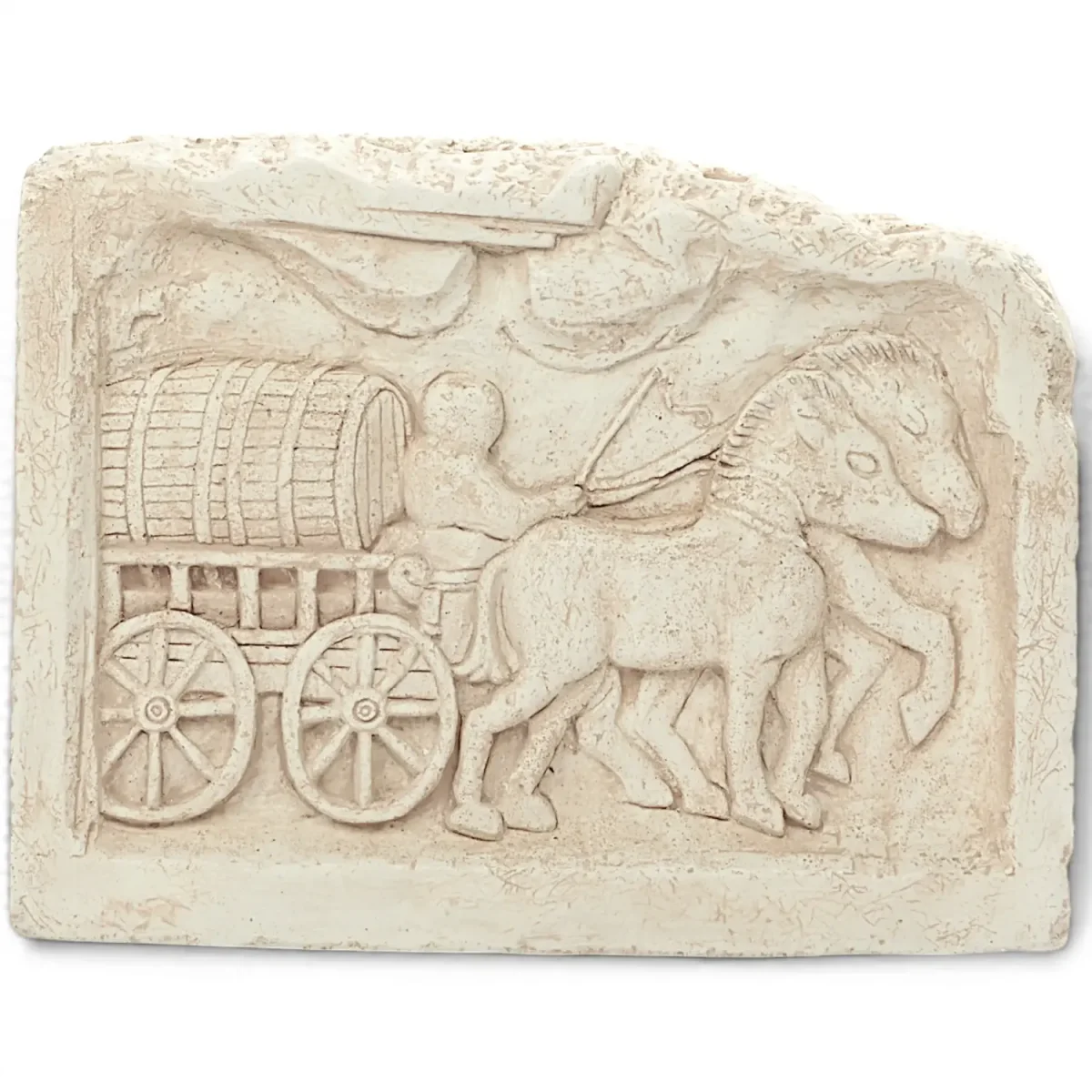 Wandreliëf vatenwagen van Langres, Gallo-Romeins, Alabastergips - Image 2