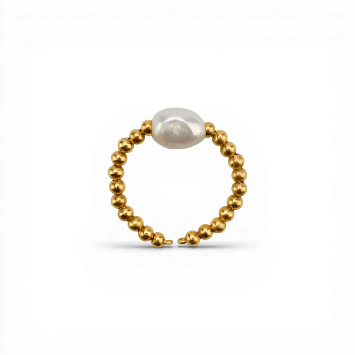 Romeinse ring Pompeji, witte parel - Image 4