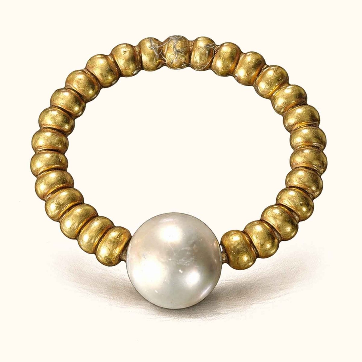 Romeinse ring Pompeji, witte parel - Image 5