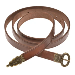 Laat-Romeinse riem met riemtong, bruin leer, messing
