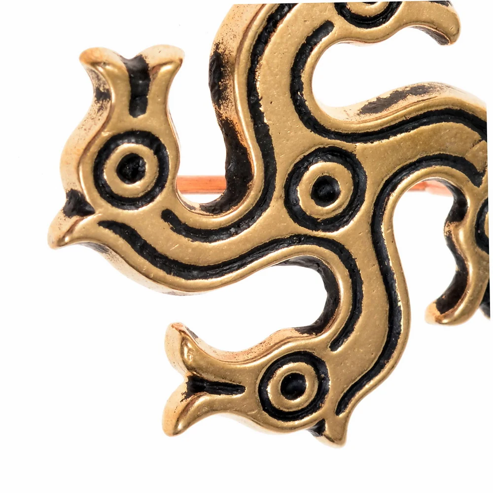 Romeinse paardenkopfibula (tetraskelion), verzilverd brons - Image 4