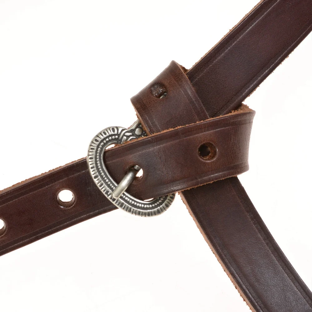 Laat-Romeinse riem met riemtong, bruin leer, messing - Image 4