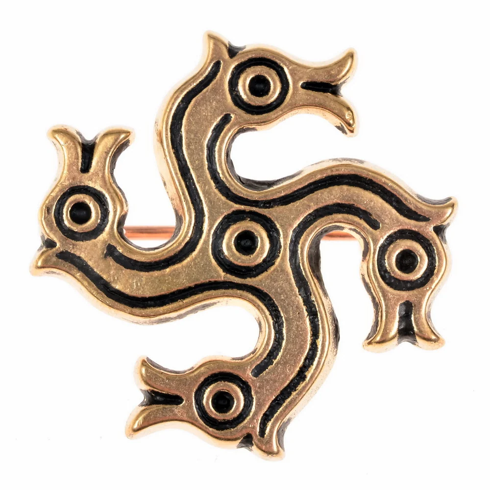 Romeinse paardenkopfibula (tetraskelion), verzilverd brons - Image 3