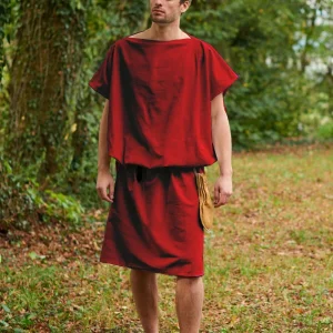 Romeinse tunica rood, korte mouw