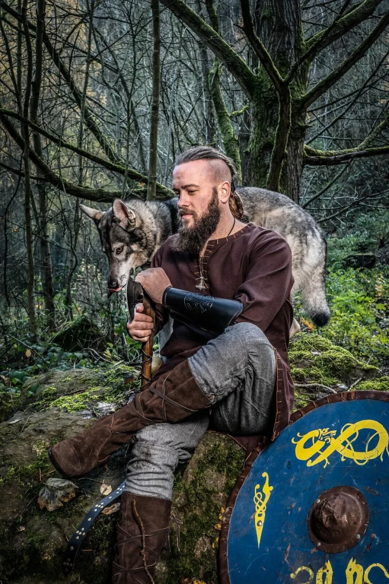 Vikingbroek Jorvik, grijs, wolmix - Image 2